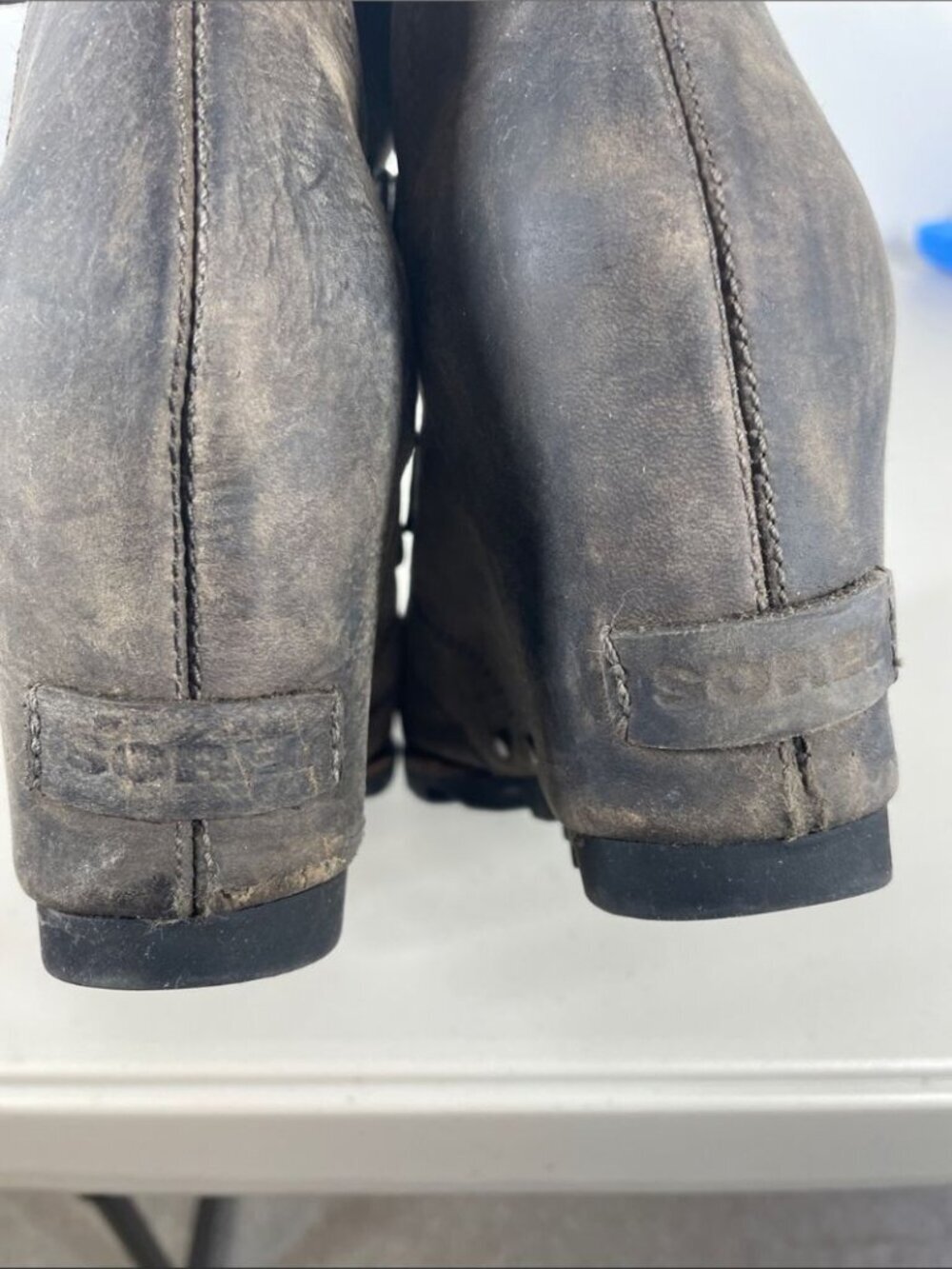 Sorel Brown Y2K Inspired Lace Up Wedge Leather Boots Outdoor Hiking Fall Size 6 - Picture 10 of 13